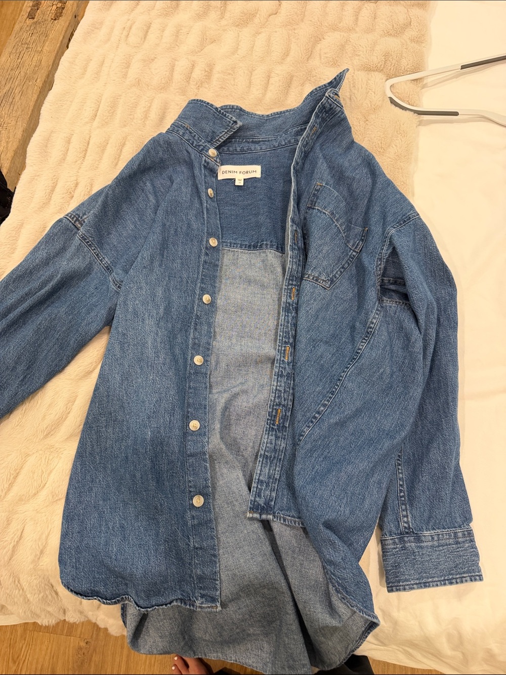 Aritizia Denim Forum Blue Denim Button-Front Jacket